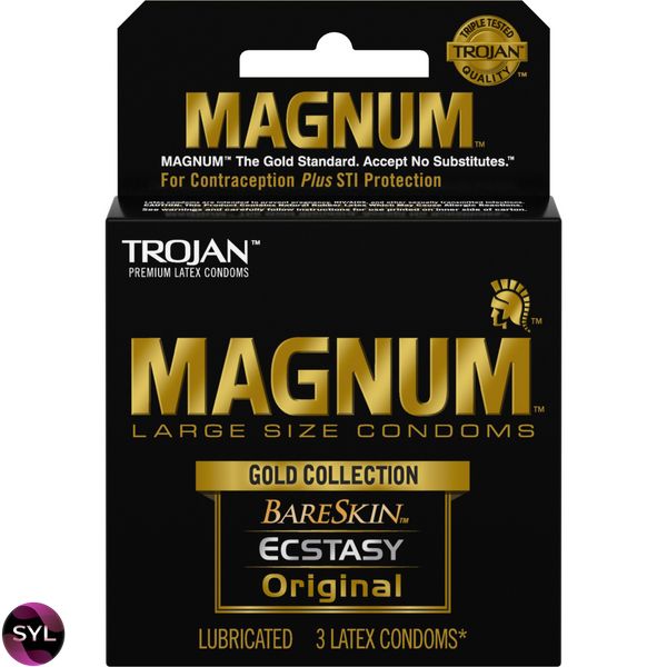 Упаковка 3шт Trojan Magnum Gold Collection UCIU001155 фото