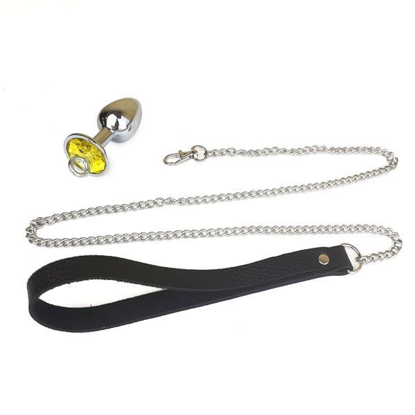 Металева анальна пробка Art of Sex Metal Anal Plug with Leash з повідцем, розмір S SO6176 SafeYourLove
