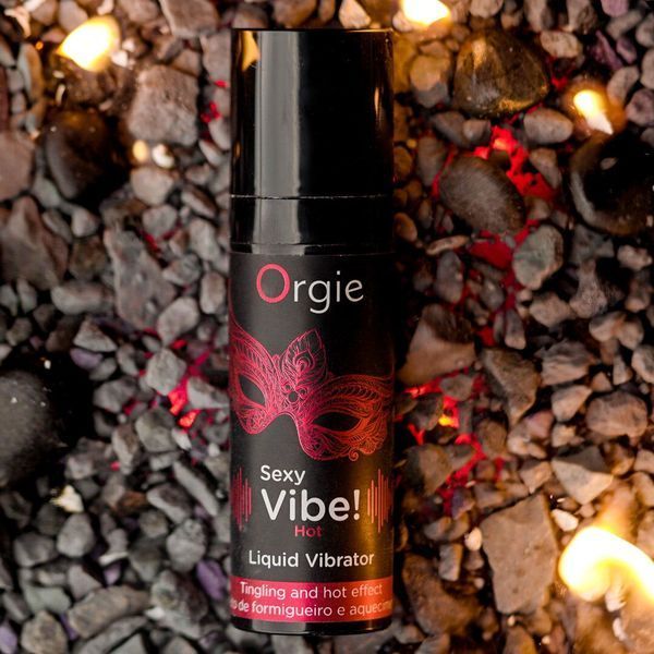 Orgie Sexy Vibe liquid vibrator! Hot, 15 ml, warming, very powerful, with strawberry flavor