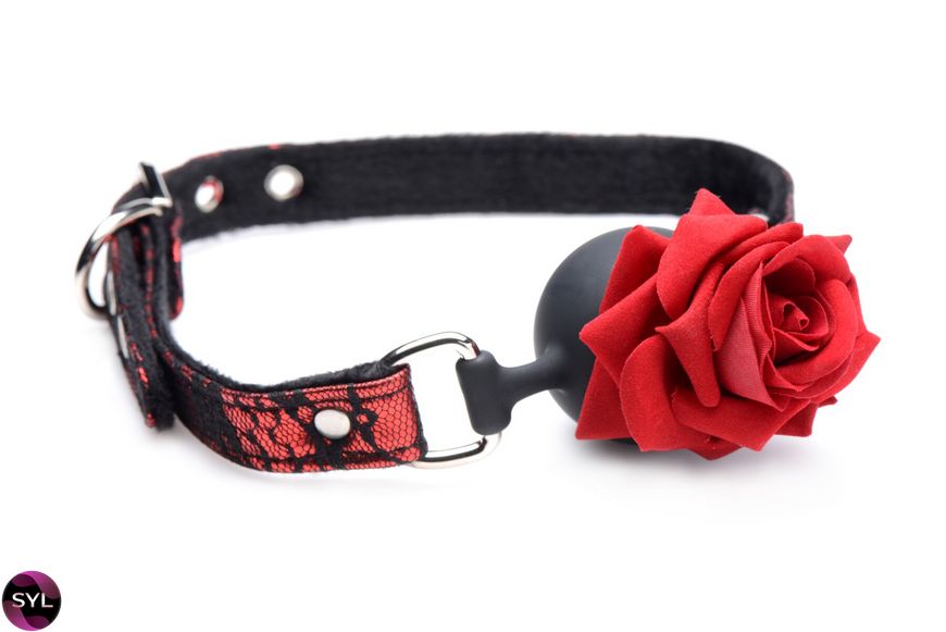 Кляп Master Series Eye-Catching Ball Gag With Rose SO8794 фото