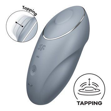 Satisfyer Tap & Climax 1 Bluegrey pulsujący wibrator, efekt stukania palcami, 2 silniki