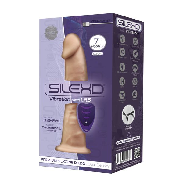 Фалоімітатор з вібрацією SilexD Henry Vibro Flesh (MODEL 2 size 7in) + LRS, діаметр 4,4 см SO8212 SafeYourLove