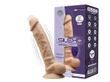 Dildo with vibration SilexD Vetus Vibro Flesh (MODEL 1 size 8in) + LRS, double layer, diameter 4.2