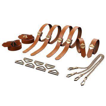 Set of brown LOCKINK 8-Bondage-Straps Restraint