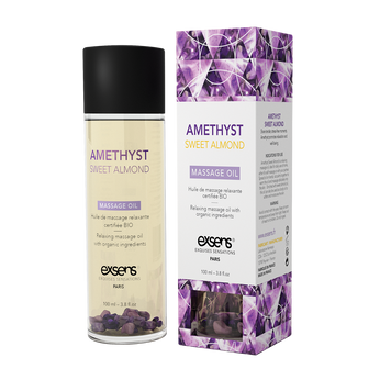 Масажна олія EXSENS Amethyst Sweet Almond (розслаблювальна, з аметистом) 100мл, натуральна SO2371 SafeYourLove