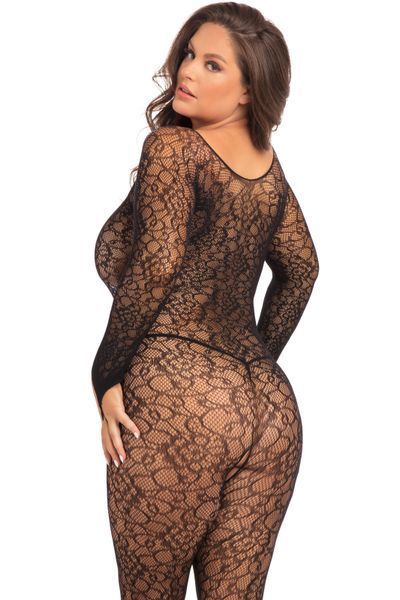 Мереживний бодістокінг з відкритим доступом Rene Rofe, чорний, XL/2XL 757084XBLK1X2 SafeYourLove