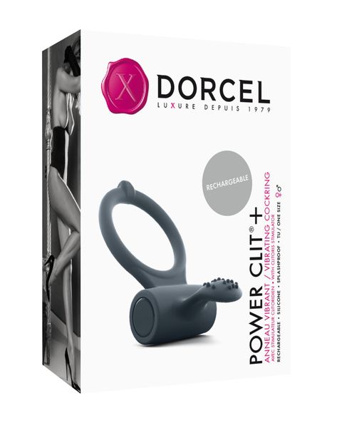 Ерекційне кільце Dorcel Power Clit Plus з вібрацією, перезаряджається, з язичком та щіточкою SO1417 SafeYourLove