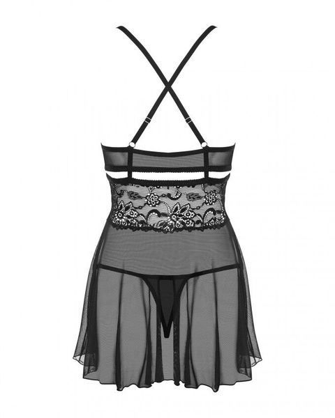Еротичний мереживний комплект із сіточкою Obsessive 838-BAB-1babydoll & thong, пен SO7181 SafeYourLove