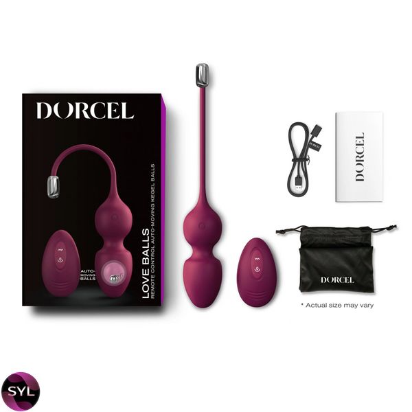 Вагінальні кульки Dorcel LOVE BALLS PLUM, вібрації та рухи внутрішньої кульки, пульт ДК SO7388 SafeYourLove