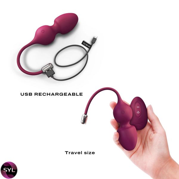 Вагинальные шарики Dorcel LOVE BALLS PLUM, вибрации и движения внутреннего шарика, пульт ДУ SO7388 фото