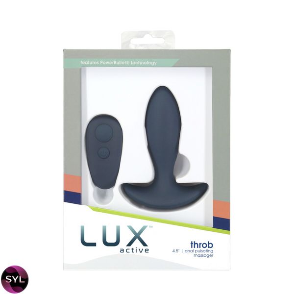 Анальна пробка з пульсацією Lux Active – Throb – 4.5" Anal Pulsating Massager, пульт ДК SO5571 SafeYourLove