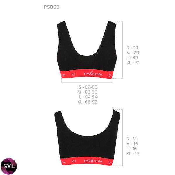 Спортивный топ на широких бретелях Passion PS003 TOP black SO4213 фото