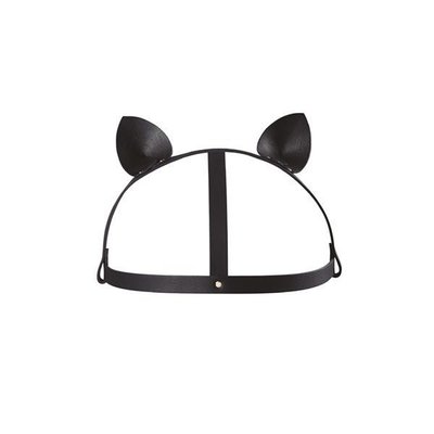 Маска кішечки Bijoux Indiscrets MAZE - Cat Ears Headpiece Black, екошкіра SO2684 SafeYourLove