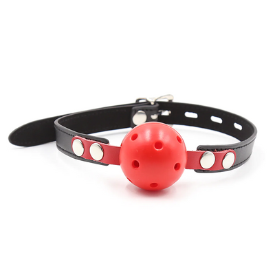 Кляп DS Fetish Locking ball gags M plastic black/red 223212016 фото