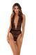 Lace bodysuit with open back Rene Rofe Plunge In Teddy, black, S/M