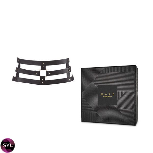 Портупея-пояс Bijoux Indiscrets MAZE - Wide Belt and Restraints Black, экокожа SO2680 фото