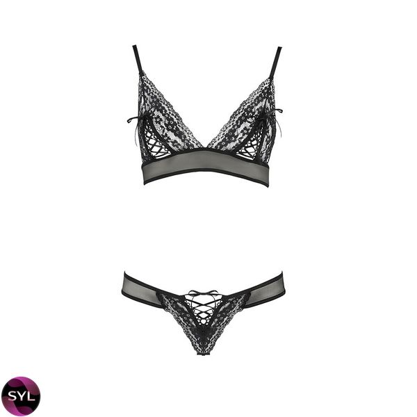 Комплект білизни ERZA SET black L/XL - Passion: ліф і трусики PS26010 SafeYourLove