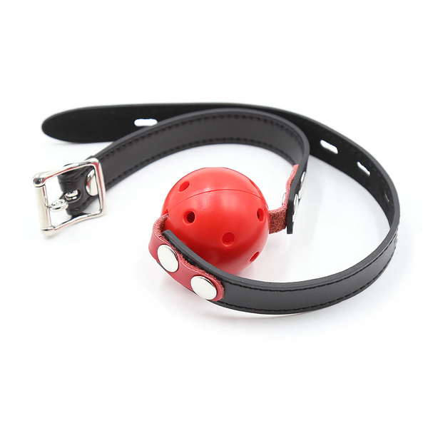 Gag DS Fetish Locking ball gags M plastic black/red