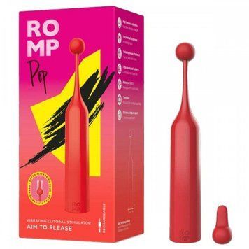Romp Pop Dual-Tip Clitoral Vibrator, 14.3 x 2.4 cm, Red