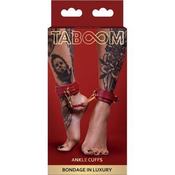 Leginsy z karabińczykami Taboom czerwone, złote okucia