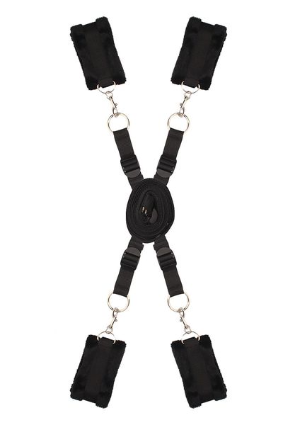 Ремінна система для фіксації до ліжка BLAZE BED RESTRAINT SET, Черный, Регульований DT21652 SafeYourLove