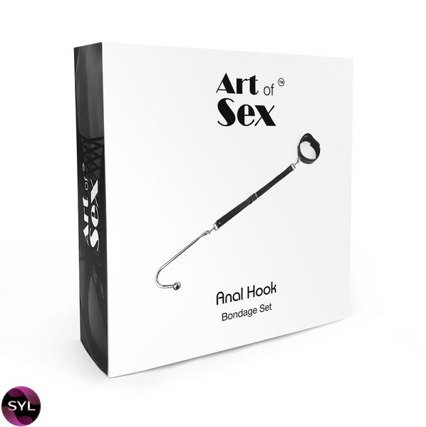 Анальный крюк 3 с ошейником из натуральной кожи Art of Sex - Anal hook, Черный SO7738 фото