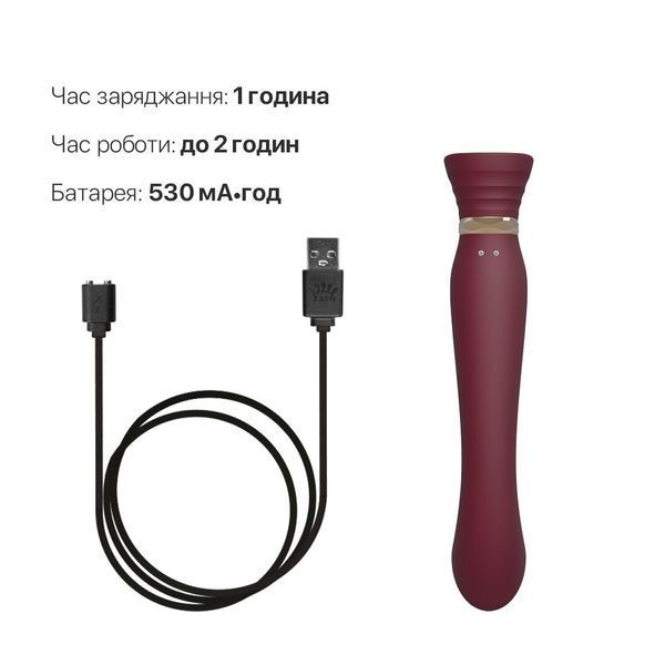 Смартвибратор 3в1 Zalo &mdash; Queen, пульсирующая жемчужина и вакуум, кристалл Swarovski SO6662 фото