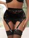 StarNight lace panty and garter belt set, Black, S