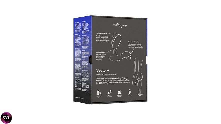 Смарт-вібромасажер простати We-Vibe Vector+ CHARCOAL BLACK, пульт ДК, регульований кут нахилу SO8241 SafeYourLove