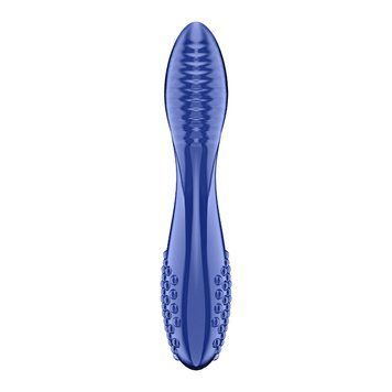 Двухсторонний стеклянный дилдо Satisfyer Dazzling Crystal 2 Blue SX3551 фото