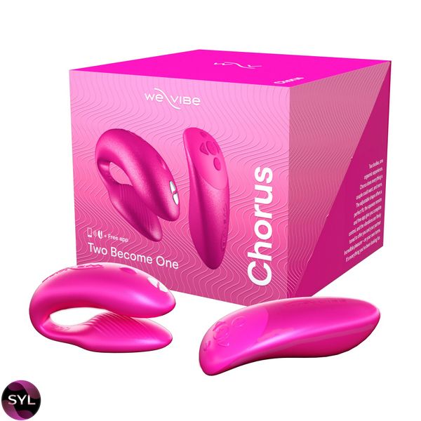 Смарт-вібратор для пар We-Vibe Chorus Cosmic Pink, сенсорне керування вібраціями стисненням пульта SO6921 SafeYourLove