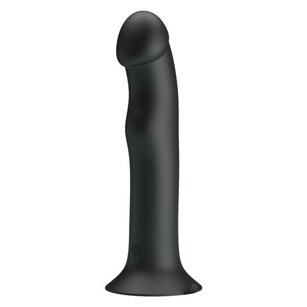 Pretty Love Murray realistic suction cup vibrator with pulsation, 19 x 3.8 cm, Black
