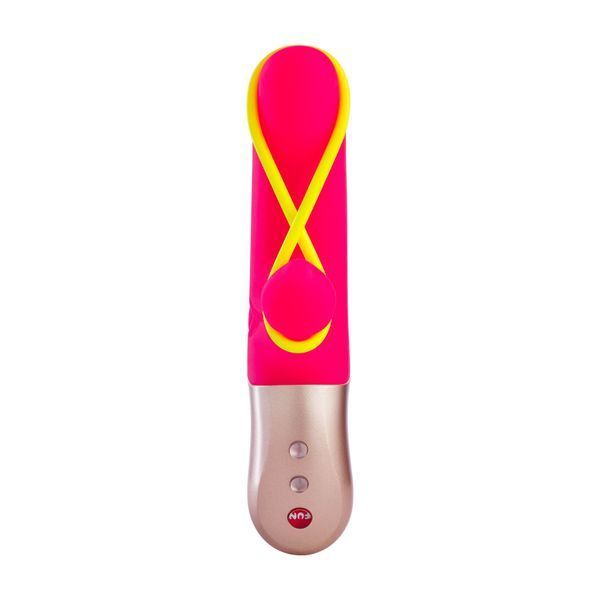 Минивибратор-кролик со стимулирующей лентой Fun Factory AMORINO pink/neon yellow, съемная лента SX0946 фото