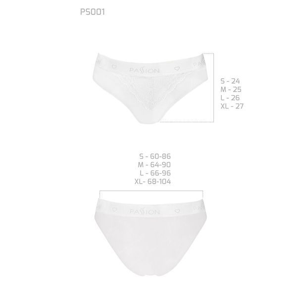 Трусики з широкою гумкою і мереживом Passion PANTIES white SO4173 SafeYourLove