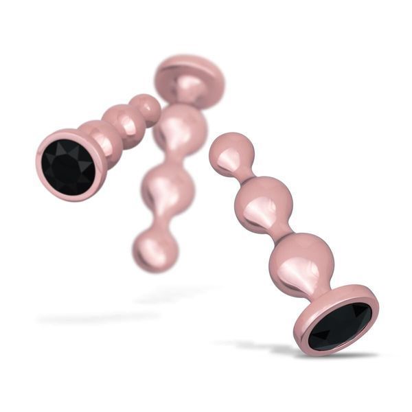 Набор анальных игрушек Rosy Gold - Metal Butt Plug Set 3 Pieces SX3070 фото