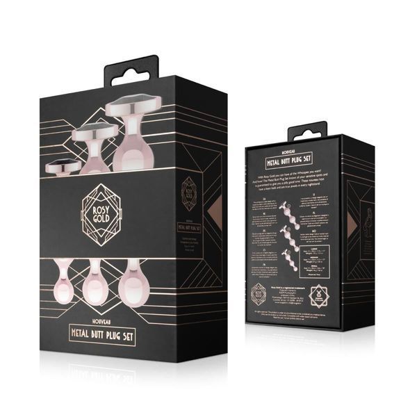 Набор анальных игрушек Rosy Gold - Metal Butt Plug Set 3 Pieces SX3070 фото