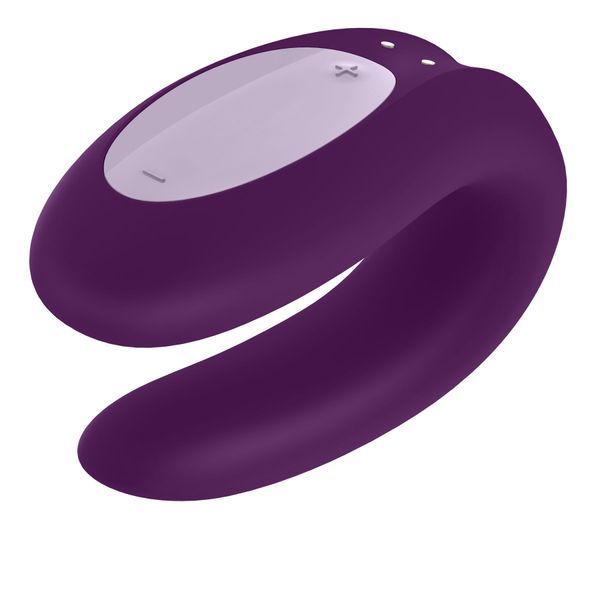 Fioletowy satisfyer Double Joy Smart Couples Wibrator z szerokim stymulatorem łechtaczki