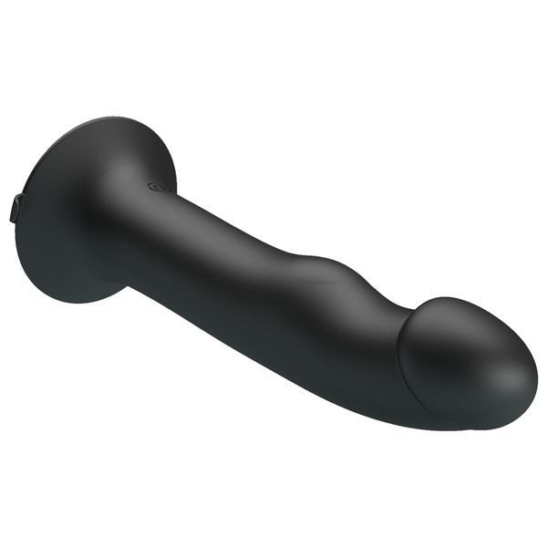 Pretty Love Murray realistic suction cup vibrator with pulsation, 19 x 3.8 cm, Black