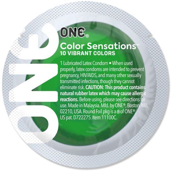 ONE Color Sensations ONE with nature condom, 1 pc., green, smooth, with lubricant