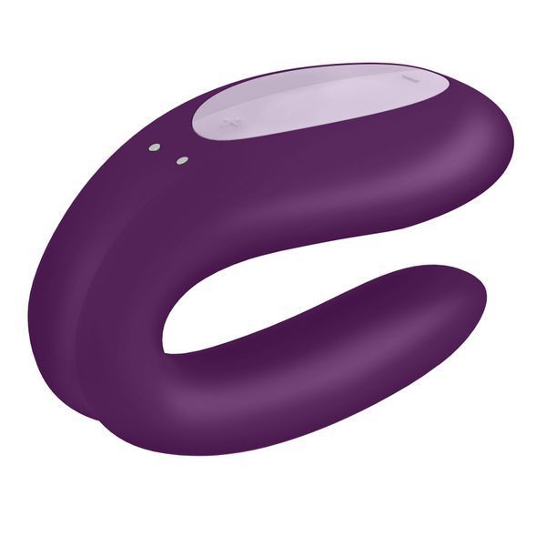 Fioletowy satisfyer Double Joy Smart Couples Wibrator z szerokim stymulatorem łechtaczki