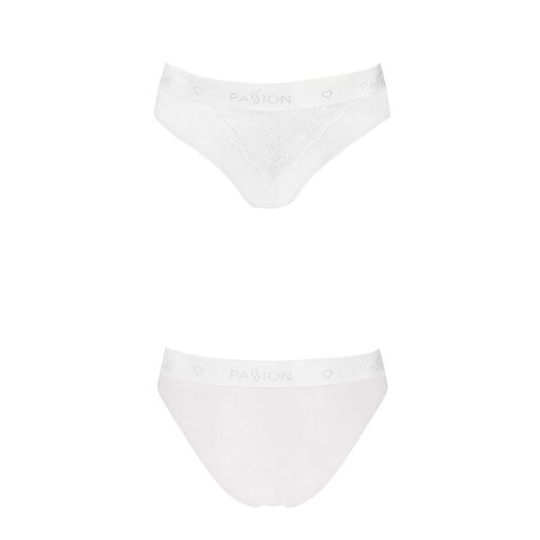 Трусики з широкою гумкою і мереживом Passion PANTIES white SO4173 SafeYourLove