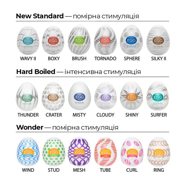 Набір мастурбаторів-яєць Tenga Egg New Standard Pack (6 яєць) SO5493 SafeYourLove