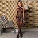 Transparent jumpsuit Star Night with decorative weaves and open access, Black