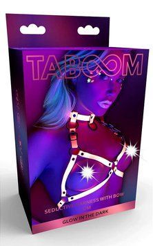 Портупея в виде бюстье с открытыми чашками Taboom Glow In The Dark флуорисцентная, L/XL TB17211 фото