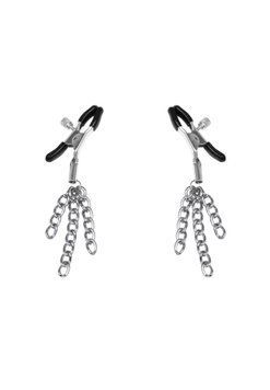 Затискачі для сосків з пензликами Feral Feelings - Nipple clamps Tassels, колір Silver/Black SO3784 SafeYourLove