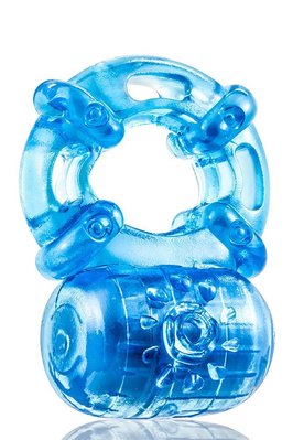 Кольцо эрекционное с вибрацией Stay Hard, синее, 3.8 см T331623 фото