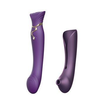 Zalo 3w1 Smart Vibrator &mdash; Queen Twilight, pulsująca perła i pr&oacute;żnia, kryształ Swarovskiego, Purple