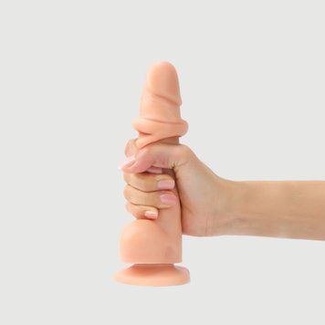 Dildo Strap-On-Me z przesuwaną sk&oacute;rą, realistyczne, waniliowe, efekt przesuwanej sk&oacute;ry