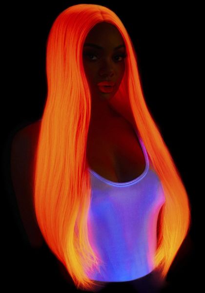 Парик Leg Avenue 33″ Long straight center part wig neon pink SO8590 фото