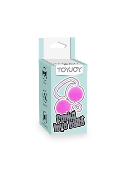 Вагинальные шарики со смещенным центром тяжести TOY JOY на мягкой сцепке, пурпурные, 22 х 3.5 см 10400/Violet фото